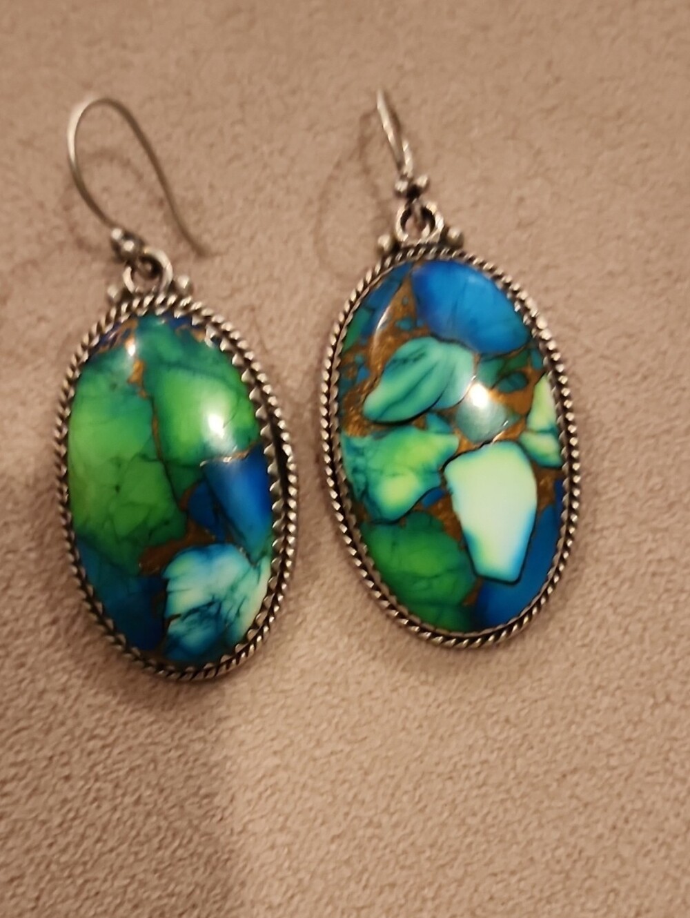 Sterling Silver PEACOCK DAHLIA Earrings